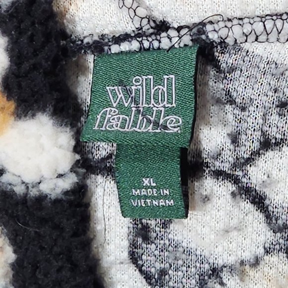 WILD FABLE Womens XL Crop Sherpa Hoodie Shirt Jacket Pullover Sweater Black - Picture 3 of 5